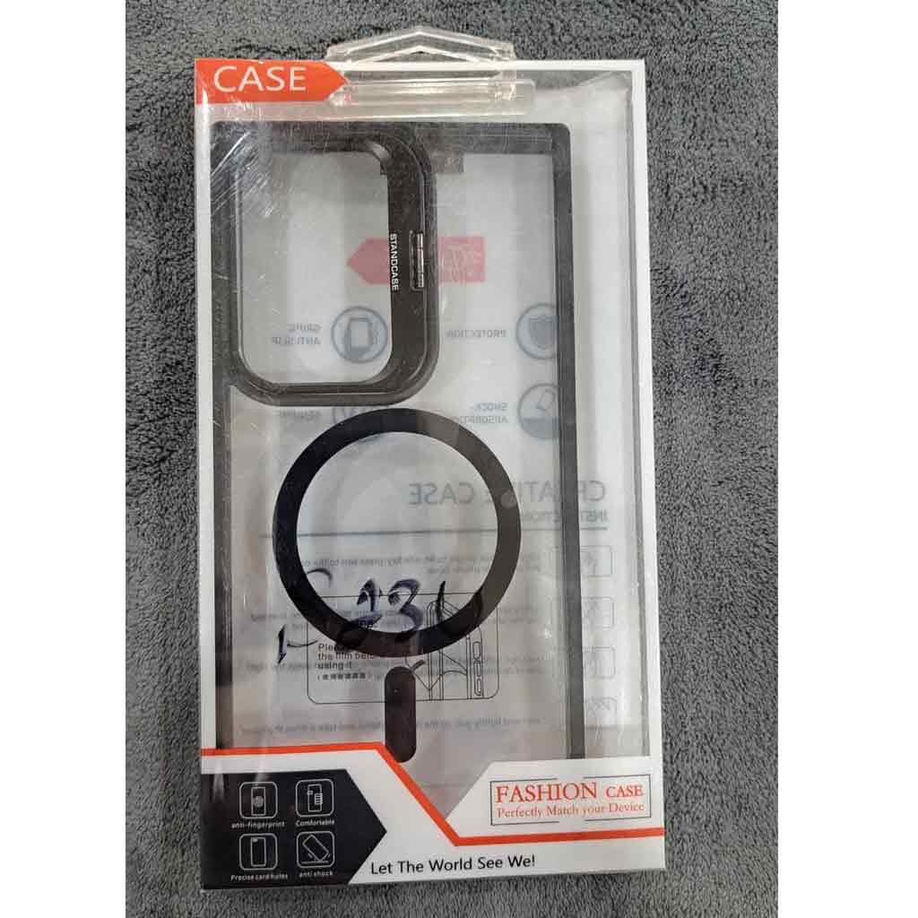 Samsung-S23-Ultra-MetalStand-Black Samsung-S23 Ultra Metal Stand Black Backcover - Image 1